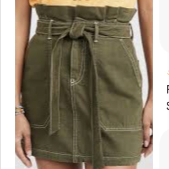 Free People Splendor in the Grass Mini Skirt with Belt & Pockets Size 6 - Picture 1 of 11